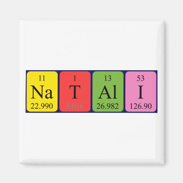 Natali periodiskt återkommande magnet bord namn (Framsidan)