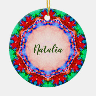 NATALIA Christmas Fractal Personalised  Julgransprydnad Keramik
