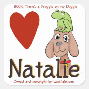 Natalie Froggie på vovveklistermärkear Fyrkantigt Klistermärke
