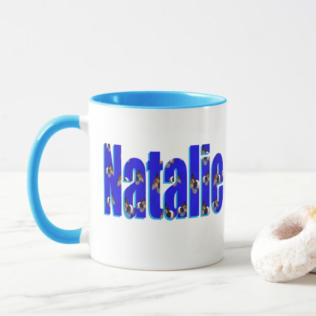 Natalie-Logotyp från Guinea Grisar, Mugg (Med munk)
