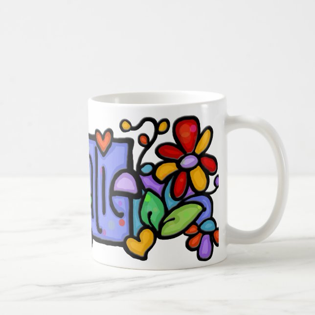 NATALIE räcka-målat anpassningsbarnamn Kaffemugg (Höger)