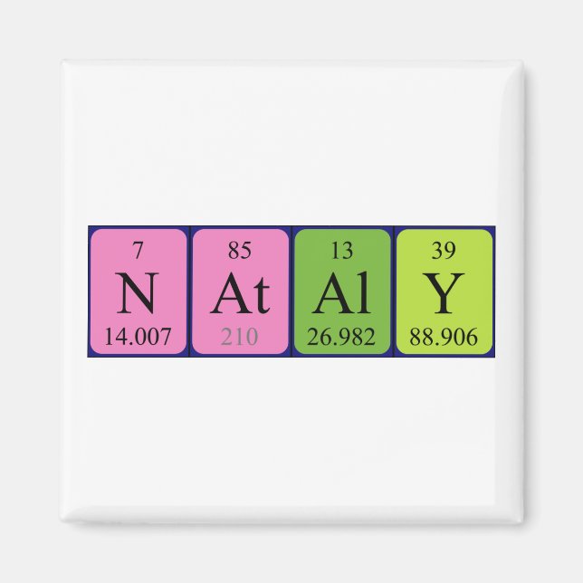 Nataly periodiskt bord namn magnet (Framsidan)
