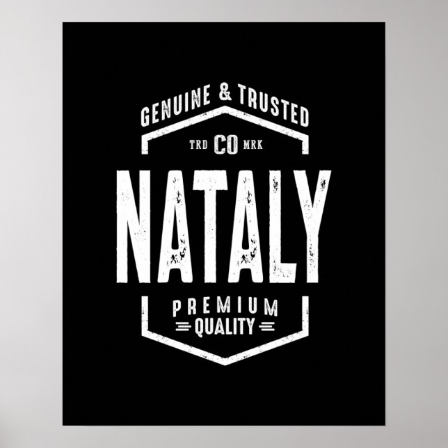 Nataly Personlig Namn Birthday Gift Poster (Framsidan)