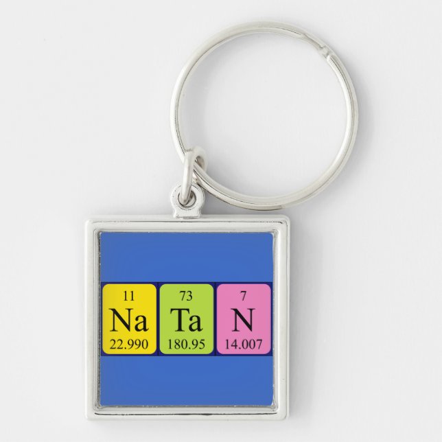 Natans periodiska nyckelring bord namn (Framsidan)