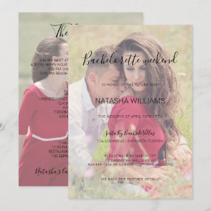 Natasha 2 Photo Bachelorette Helg & Itinerary Inbjudningar