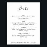 Natasha Black Dryckesmeny Rustik Bröllopsskylt Poster<br><div class="desc">Denna eleganta bröllopsskylt för drinkar låter dina gäster veta vad barens meny är. Den har en rustik, svart, handskriven kalligrafiskrift och ren typografi för en chic, modern, minimalistisk look. Designad för att matcha vår stilrena bröllopsserie Natasha. Se till att bläddra bland de andra artiklarna i denna kollektion för att skapa...</div>