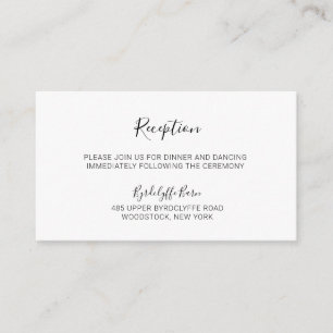Natasha Calligraphy Black White Wedding Reception Tilläggskort