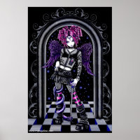 Natasha Gothic Rosa Tattoo Angel Poster