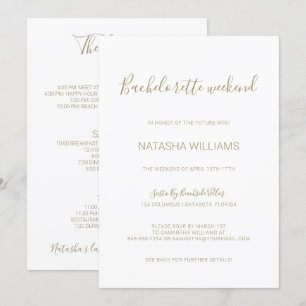 Natasha Guld Bachelorette Helg med Italien Inbjudningar