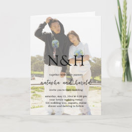 Natasha Photo Monogram Modern Bröllop Inbjudan