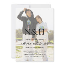 Natasha Photo Monogram Modern Bröllop