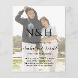 Natasha Photo Monogram Modern bröllopsinbjudan