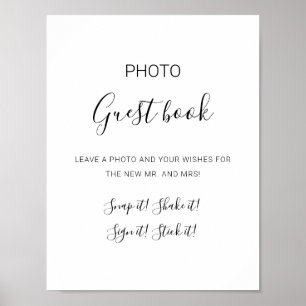 Natasha Simple Photo Guest Bok Bröllop Sign Poster