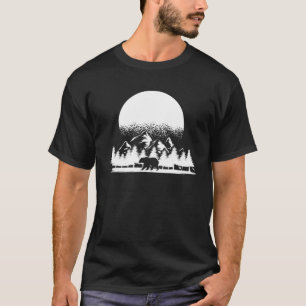 Natature Forest Animal Bear Wildlife Forest Sunset T Shirt