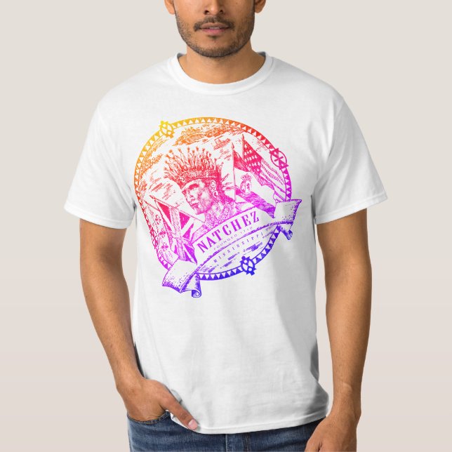 Natchez förseglar Tshirtmanarregnbågen T Shirt (Framsida)
