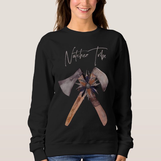 Natchez indian retro tomahawk feat t shirt (Framsida)