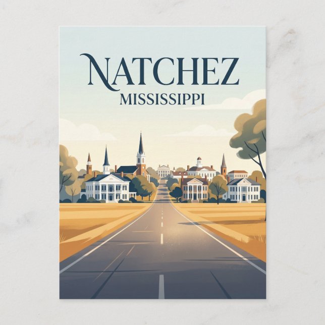 Natchez Mississippi Vykort (Framsida)