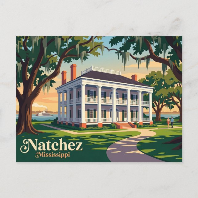 Natchez Mississippi Vykort (Framsida)