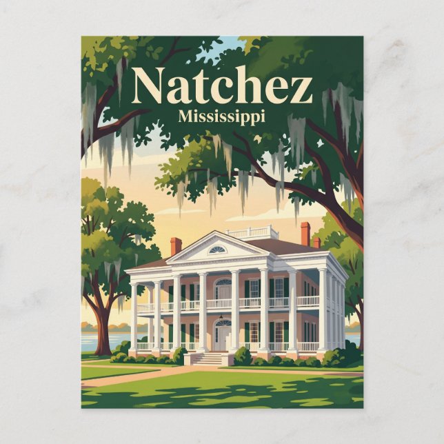 Natchez Mississippi Vykort (Framsida)
