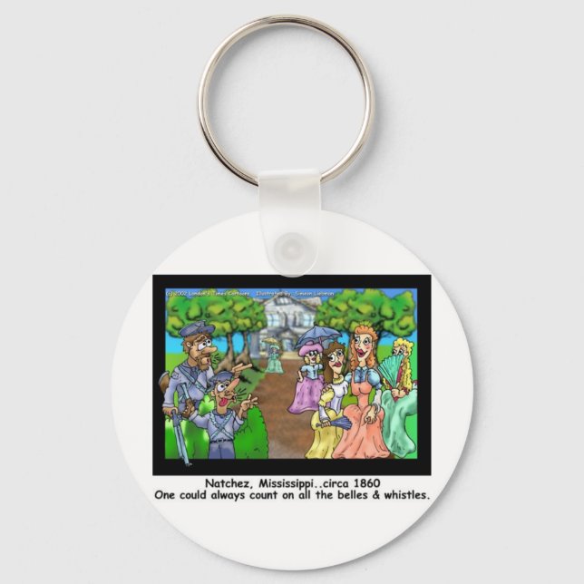 Natchez, MS 1865 Funny Gifts Tees & Collectibles Nyckelring (Framsida)