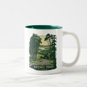Natchez Trace Parkway Mississippi Forest Två-Tonad Mugg