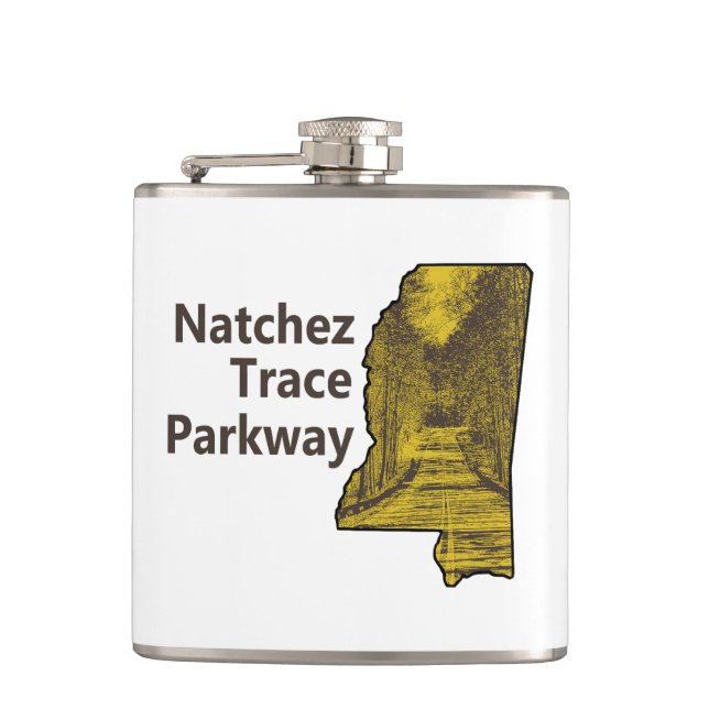 Natchez Trace Parkway Mississippi Karta Fickplunta (Framsidan)