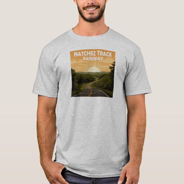Natchez Trace Parkway Mississippi liggande T Shirt (Framsida)