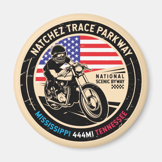 Natchez Trace Parkway National Scenia Byway Magnet (Framsidan)