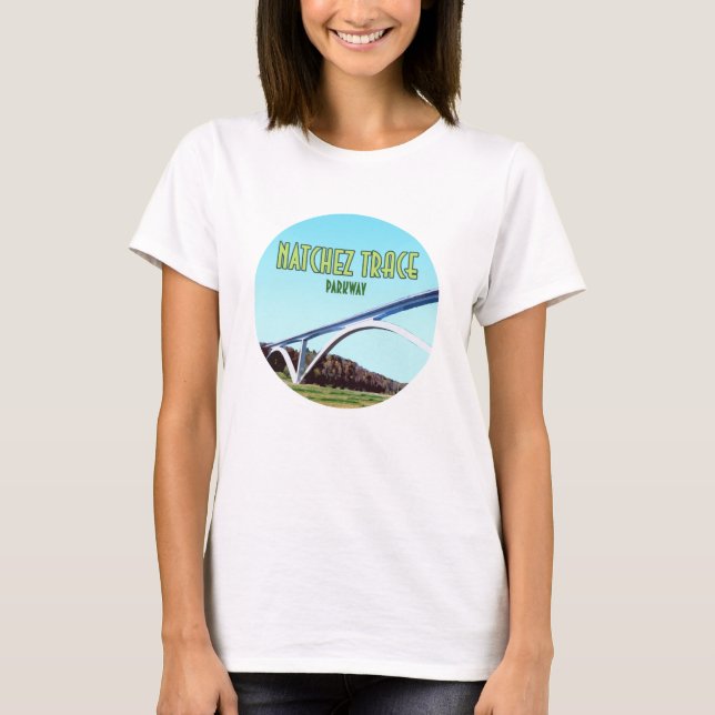 Natchez Trace Parkway Tennessee Mississippi T Shirt (Framsida)