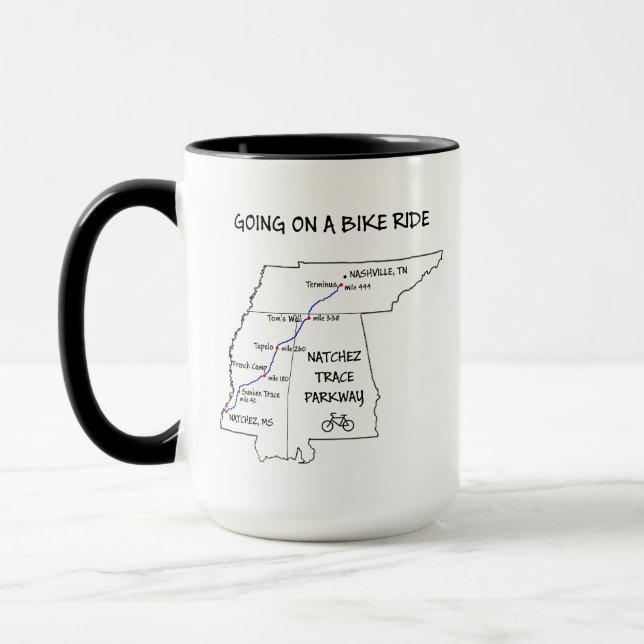 Natchez Trace Route Karta Coffee Mugg (Vänster)