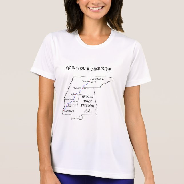 Natchez Trace Route Karta T-Shirt (Framsida)