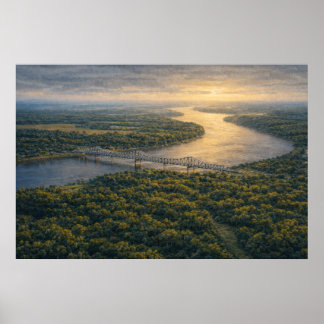 Natchez vid floden | Mississippi River Affisch