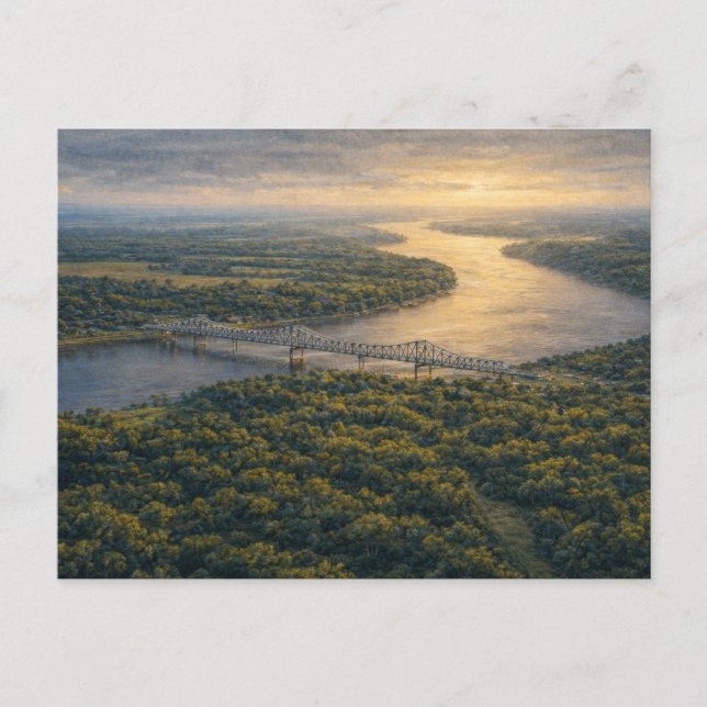 Natchez vid floden | Mississippi River vykort (Framsida)
