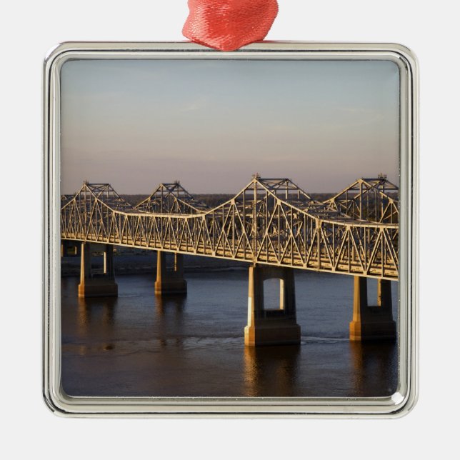 Natchez-Vidalia-bron som spänner över Julgransprydnad Metall (Framsidan)