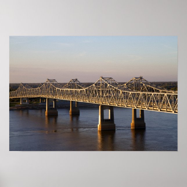 Natchez-Vidalia-bron som spänner över Poster (Framsidan)