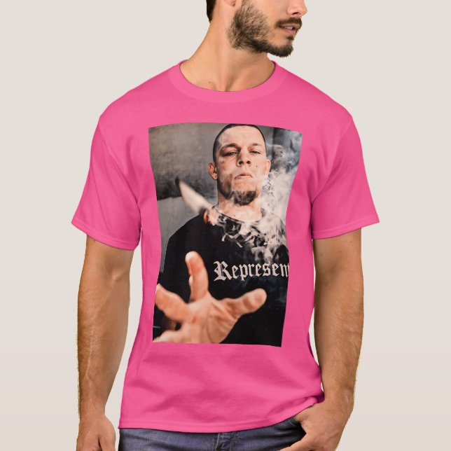 Nate Diaz Ufc Smoking Nate Diaz Bloody Nate Diaz T Shirt (Framsida)