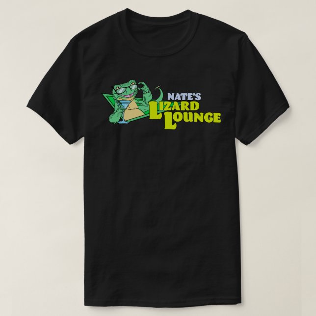 Nates Lizard Lounge Lounge Rehearsal Logotyp Stick T Shirt (Design framsida)