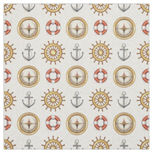 Nätet Nautical Mönster Tyg