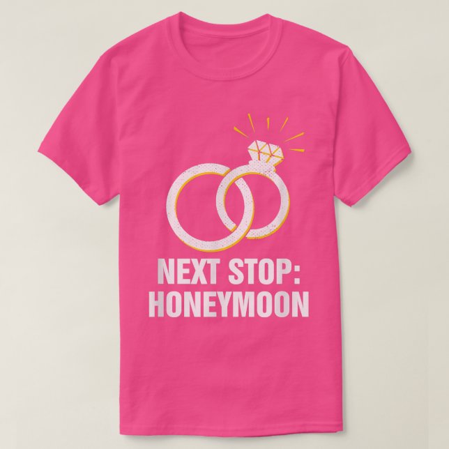 Nätet Stoppar Smekmånad Bröllopsfest Make Och Maka T Shirt (Design framsida)