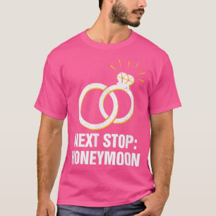 Nätet Stoppar Smekmånad Bröllopsfest Make Och Maka T Shirt