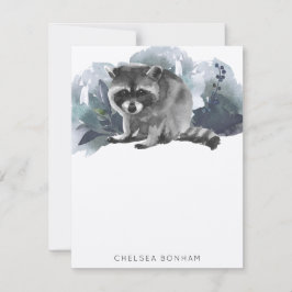 Nätfärgssektionskort för Raccoon Baby Anteckningskort