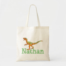 Nathan Funny Scary Velociraptor Dinosaur Art Tygkasse