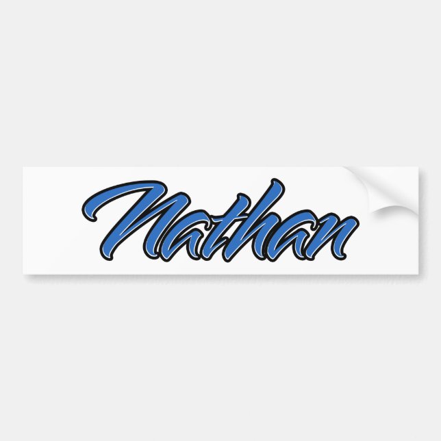 Nathan Namn blue Aufkleber Sticker Autoaufkleber Bildekal (Framsidan)