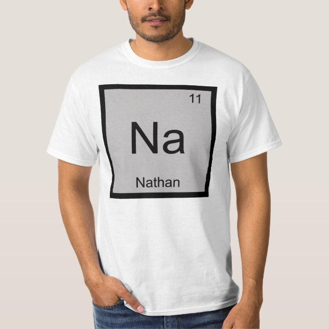 Nathan Namn Kemi Element Periodiska Systemet T-shirt (Framsida)