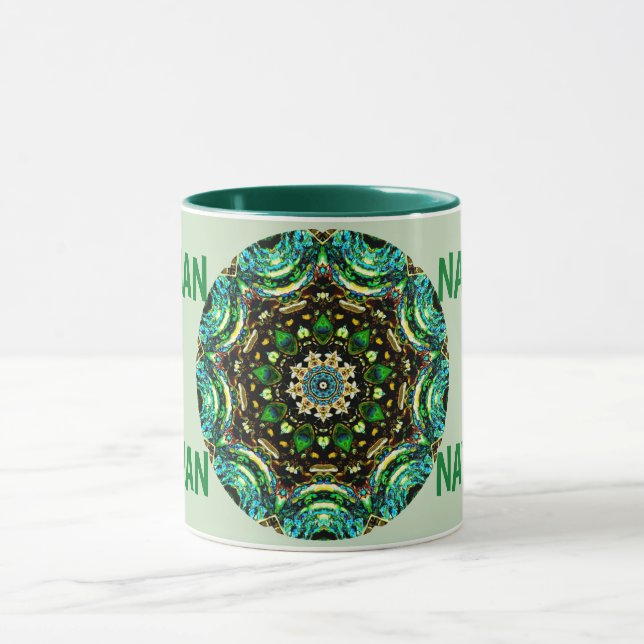 NATHAN ~ Personlig Paua Snäcka Fractal ~ Mugg (Center)