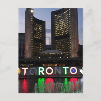 Nathan Phillips Square nattvy Toronto, Kanada Vykort