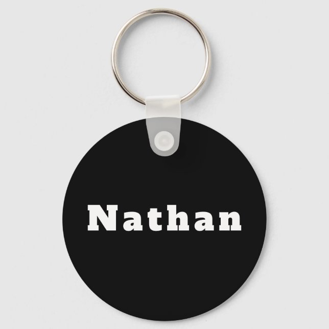 Nathan schwarz weiß nyckelring (Framsida)