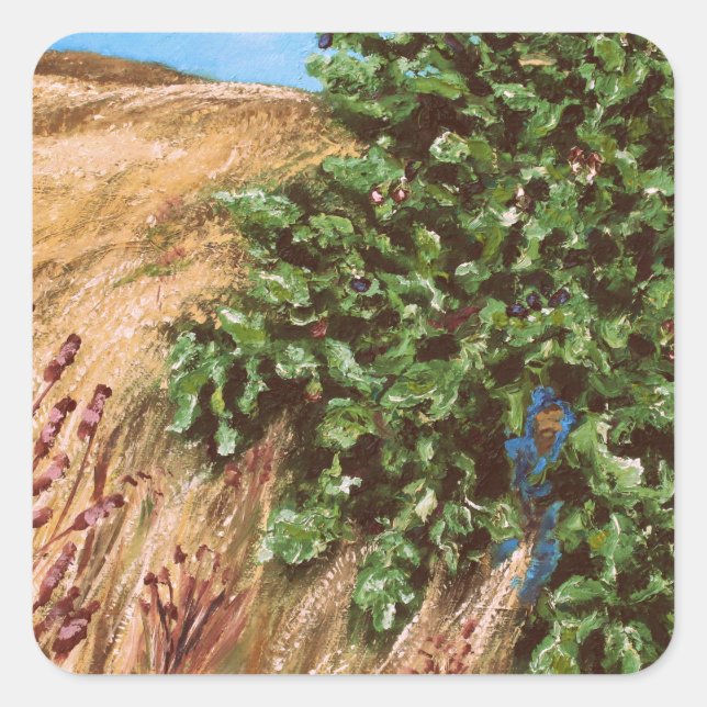 Nathanael och Fig Träd Fyrkantigt Klistermärke (Framsida)