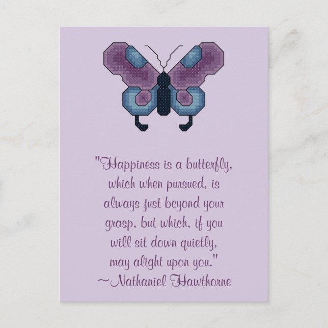 Nathaniel Hawthorne Butterfly Happiness Postcard Vykort (Framsida)