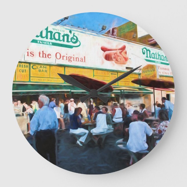 Nathan's Coney Island Clock Stor Klocka (Framsida)